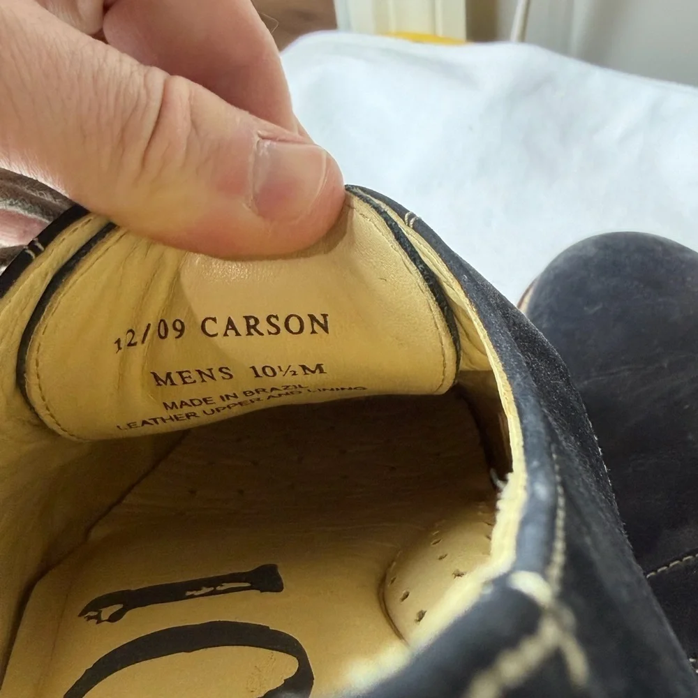 Men’s Nordstrom 1901 Carson 10.5 Navy Oxford Nubuck Derby Suede Shoes